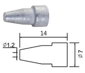 Bico 1,2mm p/ Pistola Dessoldar (Estação ZD-8915, ...)