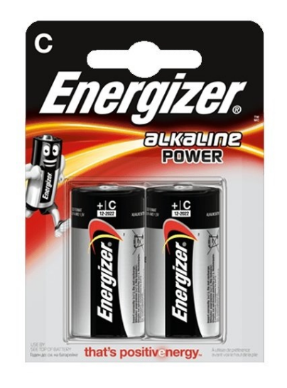 Blister 2 Pilhas Alcalinas 1,5V C / LR14 - ENERGIZER