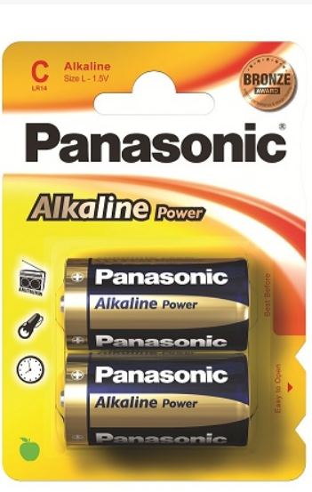 Blister 2 Pilhas Alcalinas 1,5V C / LR14 - PANASONIC