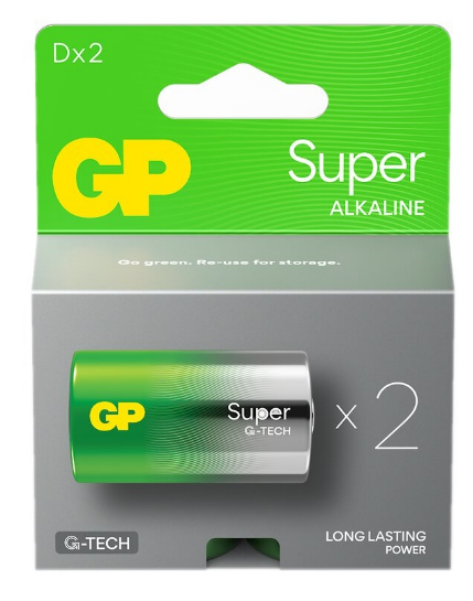 Blister 2 Pilhas Alcalinas LR20 - GP