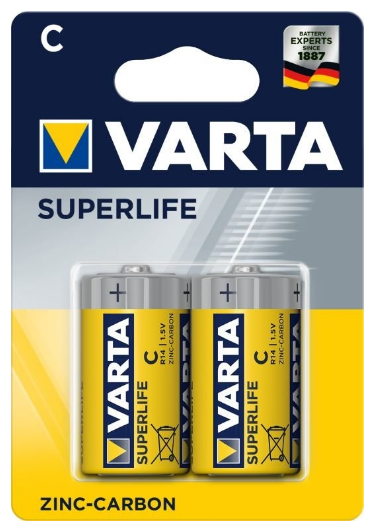 Blister 2 Pilhas C / R14 1,5V - VARTA SUPERLIFE 2014