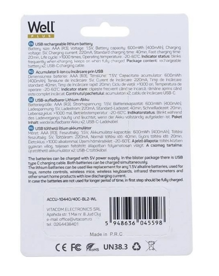 Blister 2x Pilhas de Litio AA / FR6 / FR14505 / 15LF 1,5V 2900mAh - VARTA