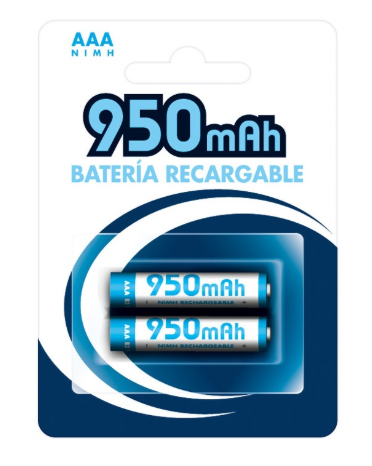 Blister 2x Pilhas Recarregáveis 1,2V 950mAh Ni-Mh - AAA