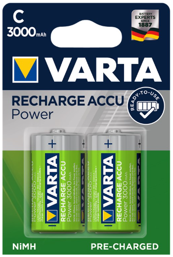 Blister 2x Pilhas Recarregáveis C 3000mAh - VARTA