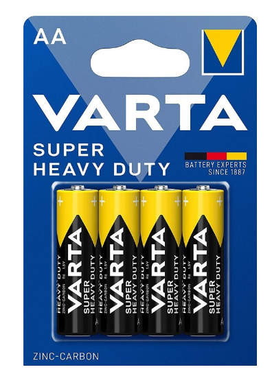 Blister 4 Pilhas AA / R6 1,5V - VARTA SUPER HEAVY DUTY 2006