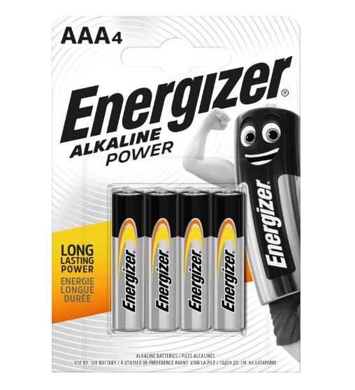 Blister 4 Pilhas Alcalinas 1,5V AAA / LR03 - ENERGIZER