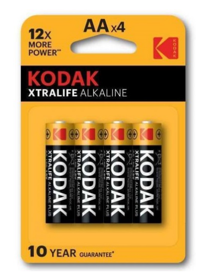 Blister 4 Pilhas Alcalinas 1,5V LR06 AA - KODAK