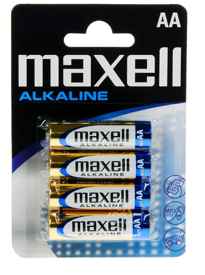 Blister 4 Pilhas Alcalinas 1,5V LR06 AA - MAXELL
