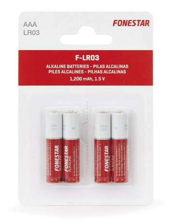 Blister 4 Pilhas Alcalinas AAA LR03 1,5V - FONESTAR