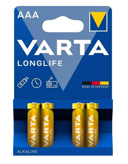 Blister 4x Pilhas Alcalinas LR03 AAA Long Life Extra Power - VARTA
