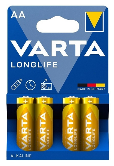 Blister 4x Pilhas Alcalinas LR6 AA Long Life Extra Power - VARTA