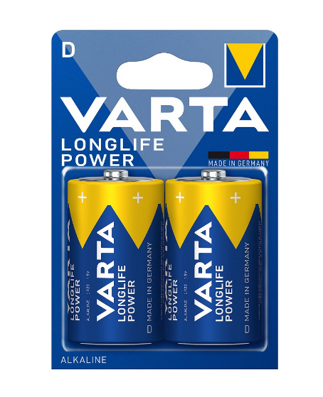 Blister de 2 Pilhas Alcalinas High Energy D LR20 - VARTA