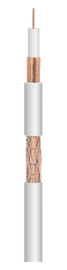 Bobine Cabo Coaxial RG6 Cobre Ø6,8mm Branco (10 mts) - NIMO