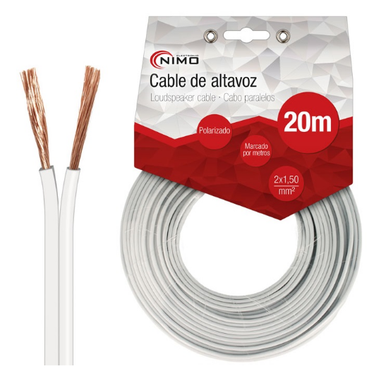Bobine Cabo Coluna Branco 2x 1,5mm Branco (20 mts)