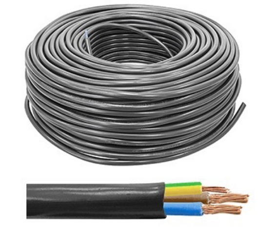 Bobine Cabo Eléctrico 3x 1,5mm H07RN-F Preto (5 mts)