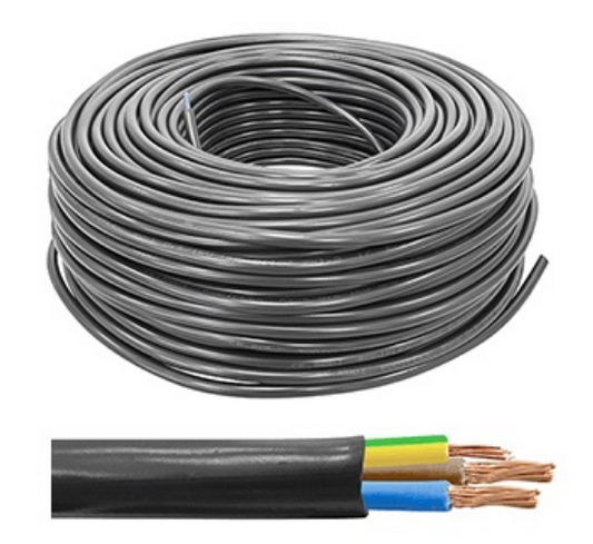 Bobine Cabo Eléctrico 3x 1mm H05VV-F Preto (5 mts)
