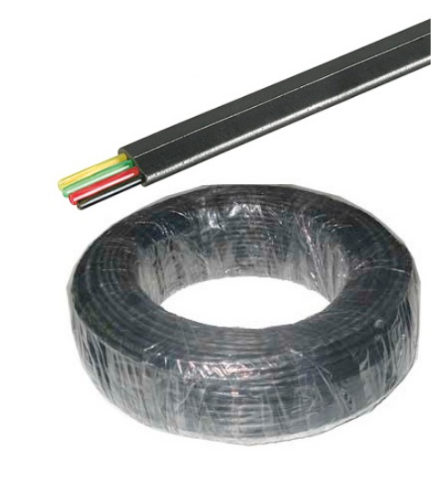 Bobine Cabo Telefone 4 Condutores Espalmado (100 mts) - Preto