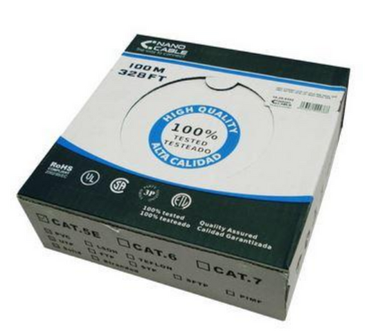 Bobine de Cabo de Rede RJ45 UTP Cat.5e Preto (100 mts) - Nanocable