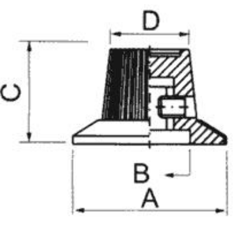 Botão Cromado com Calibração p/ Potenciometros Ø22.7x23.7mm