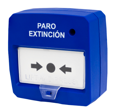 Botão de Alarme de Incêndio Rearmável c/ LED (Azul)