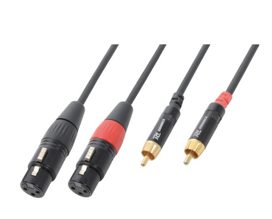 Cabo 2x Canon Femea - 2x RCA Macho (1,5 mts) - Power Dynamics CONNEX CX68-1