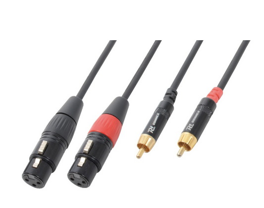 Cabo 2x Canon Fêmea - 2x RCA Macho (3 mts) - Power Dynamics CONNEX