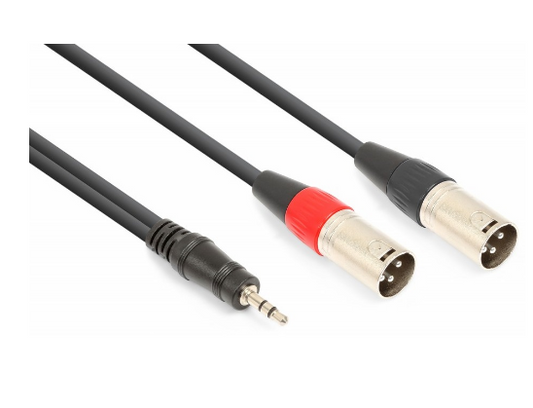 Cabo 2x Canon Macho - Jack 3,5mm Macho Stéreo (1,5 mts) - VONYX