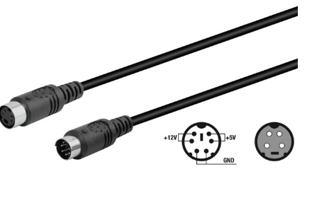 Cabo Adaptador Alimentação (Mini DIN Femea 4P - Mini DIN Macho 6P)