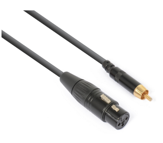 Cabo Adaptador Canon Femea - RCA Macho (15cm) - POWER DYNAMICS CONNEX