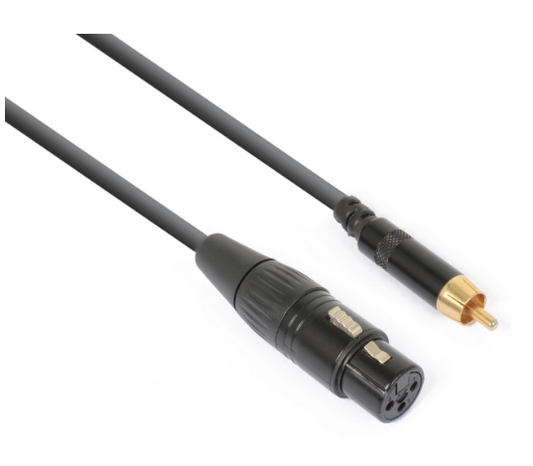 Cabo Adaptador Canon Femea - RCA Macho (15cm) - POWER DYNAMICS CONNEX