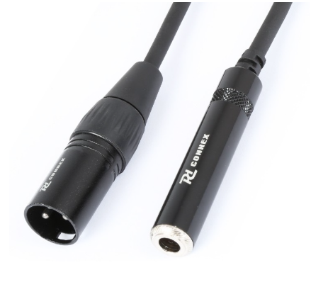 Cabo Adaptador Canon Macho - Jack 6,35mm Femea (15cm) - POWER DYNAMICS CONNEX