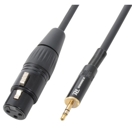 Cabo Canon Femea - Jack 3,5mm Macho Stéreo (50cm) - Power Dynamics CONNEX