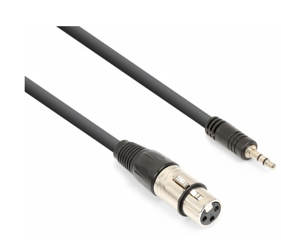Cabo Canon Fêmea - Jack 3,5mm Macho Stéreo (50cm) - VONYX CX320-05