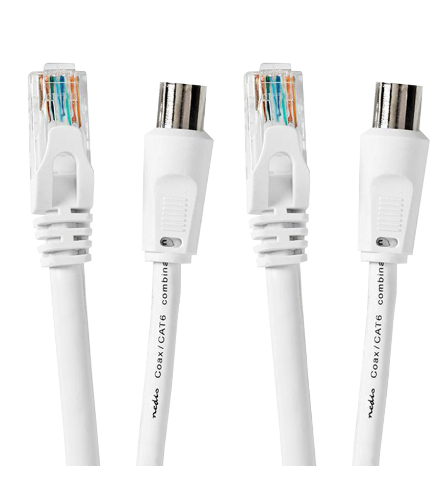 Cabo Coaxial RF / RJ45 CAT6 Macho <> Coaxial RF / RJ45 CAT6 Macho (3 mts) - NEDIS