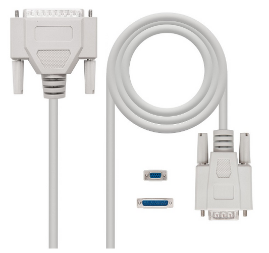 Cabo DB9 Femea - DB25 Macho Null Modem (1,8 mts) - Nanocable