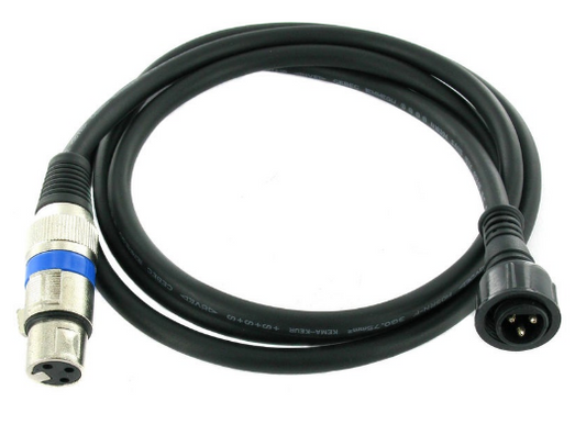 Cabo DMX IP65 Macho p/ Exteriores -> Canon XLR DMX Femea (1 metro) - ACOUSTIC CONTROL