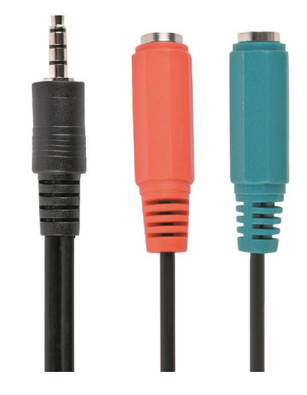 Cabo Jack 3.5mm Macho - 2 x RCA Fêmea (0,2m) - GEMBIRD