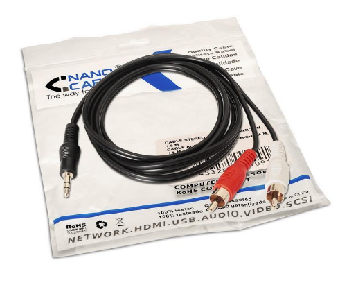 Cabo Jack 3,5mm Macho - 2x RCA Macho (3 mts) - Nanocable