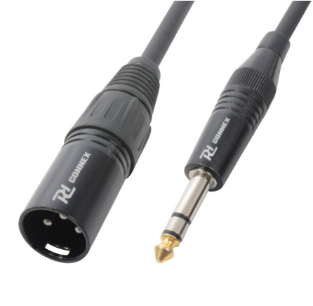 Cabo Jack 6,3mm Macho Stereo - Canon Macho Balanceado (1,5 mts) - POWER DYNAMICS CONNEX