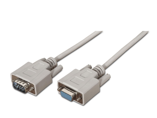Cabo RS232 DB9 Macho - Fêmea Beige (1,8 mts) - AISENS