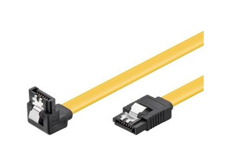 Cabo SATA 90º Macho - SATA Macho Amarelo (30cm) - EWENT