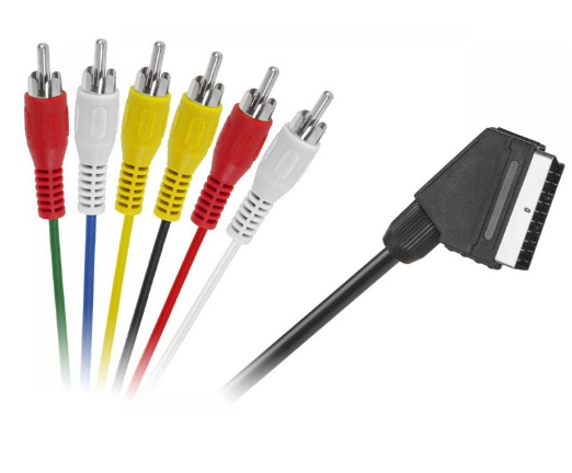 Cabo SCART 21 Pinos + 6 RCA Macho (1,2 mts)