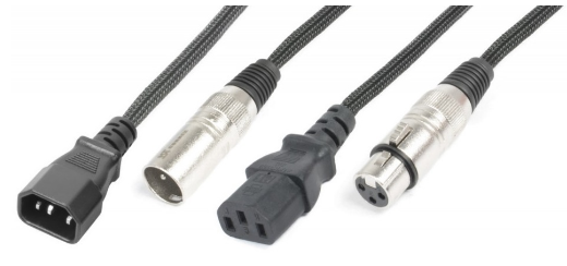 Cabo (2 em 1) Canon Macho - Canon Femea c/ Alimentação Tripolar IEC (15 mts) - Power Dynamics Connex