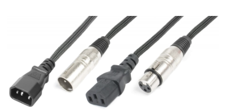 Cabo (2 em 1) Canon Macho - Canon Femea c/ Alimentação Tripolar IEC (5 mts) - Power Dynamics Connex