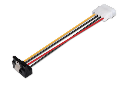 Cabo de Alimentação Molex (4-pin) Macho - SATA 15-pin 90º Macho (16cm) - AISENS