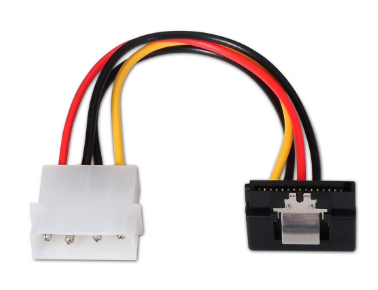 Cabo de Alimentação Molex (4-pin) Macho - SATA 15-pin 90º Macho (16cm) - AISENS