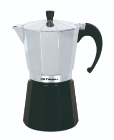 Cafeteira de Alumínio (1 Chávena) Prateado/Preto - ORBEGOZO