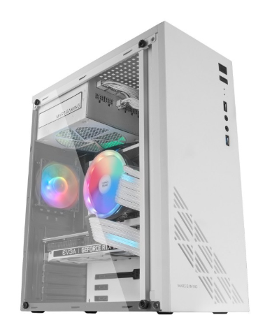 Caixa ATX MC100W RGB Acrílico (Branco) - MARS GAMING