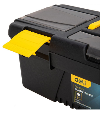 Caixa de Ferramentas Plástico 12" (Amarelo/Preto) - DELI