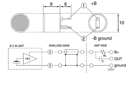 Capsula Electreto Ø10mm p/ Microfone - VELLEMAN